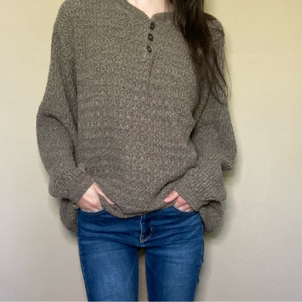 Haggar Women's Brown Textured Knit Sweater